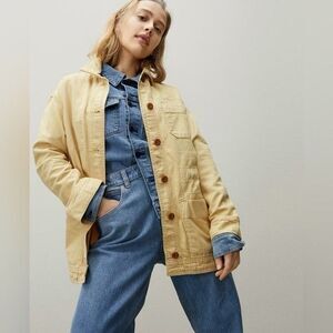 EUC Everlane "The Cinchable Utility Jacket" Medium Yellow Coat